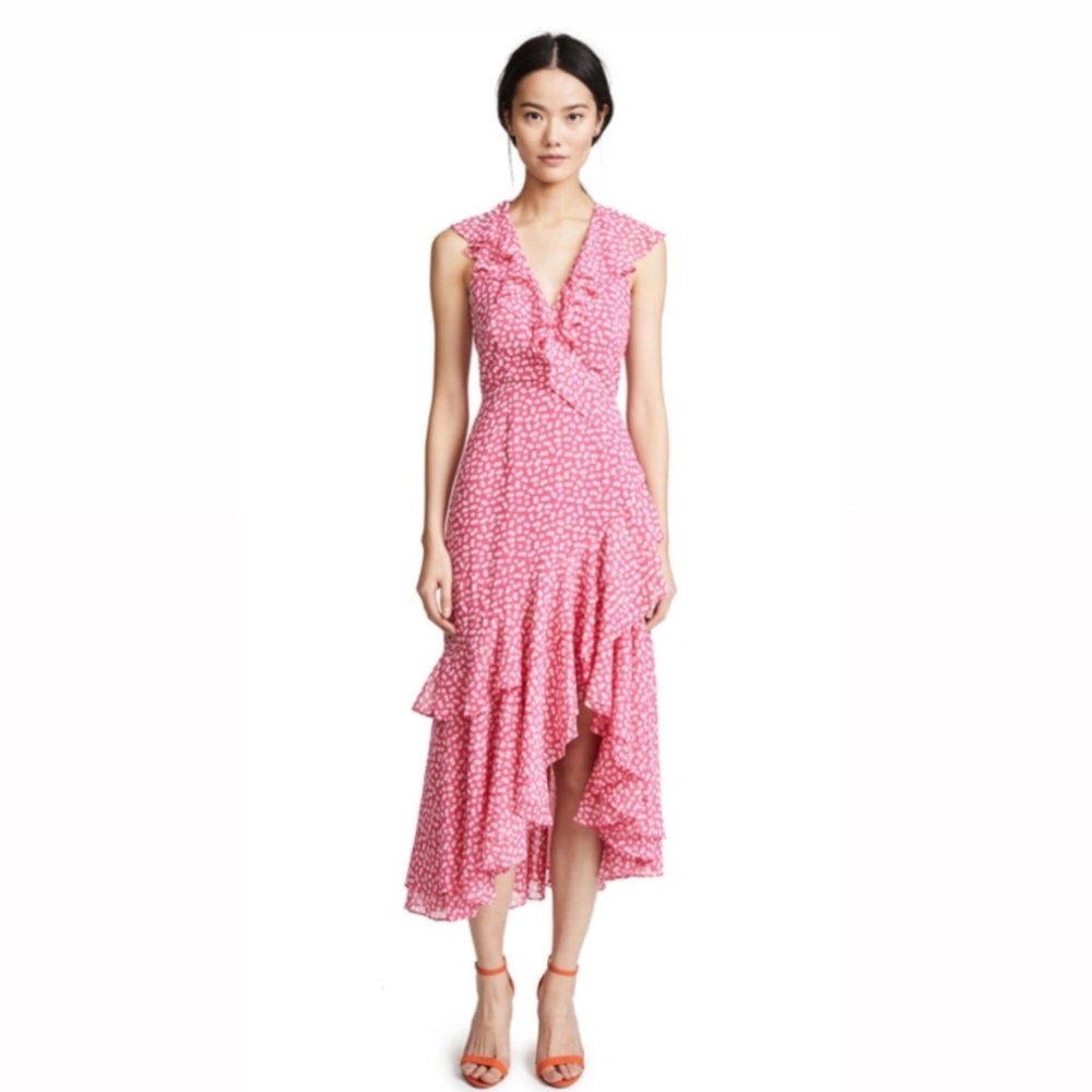C/MEO Be about you midi dress in Magenta Daisy
